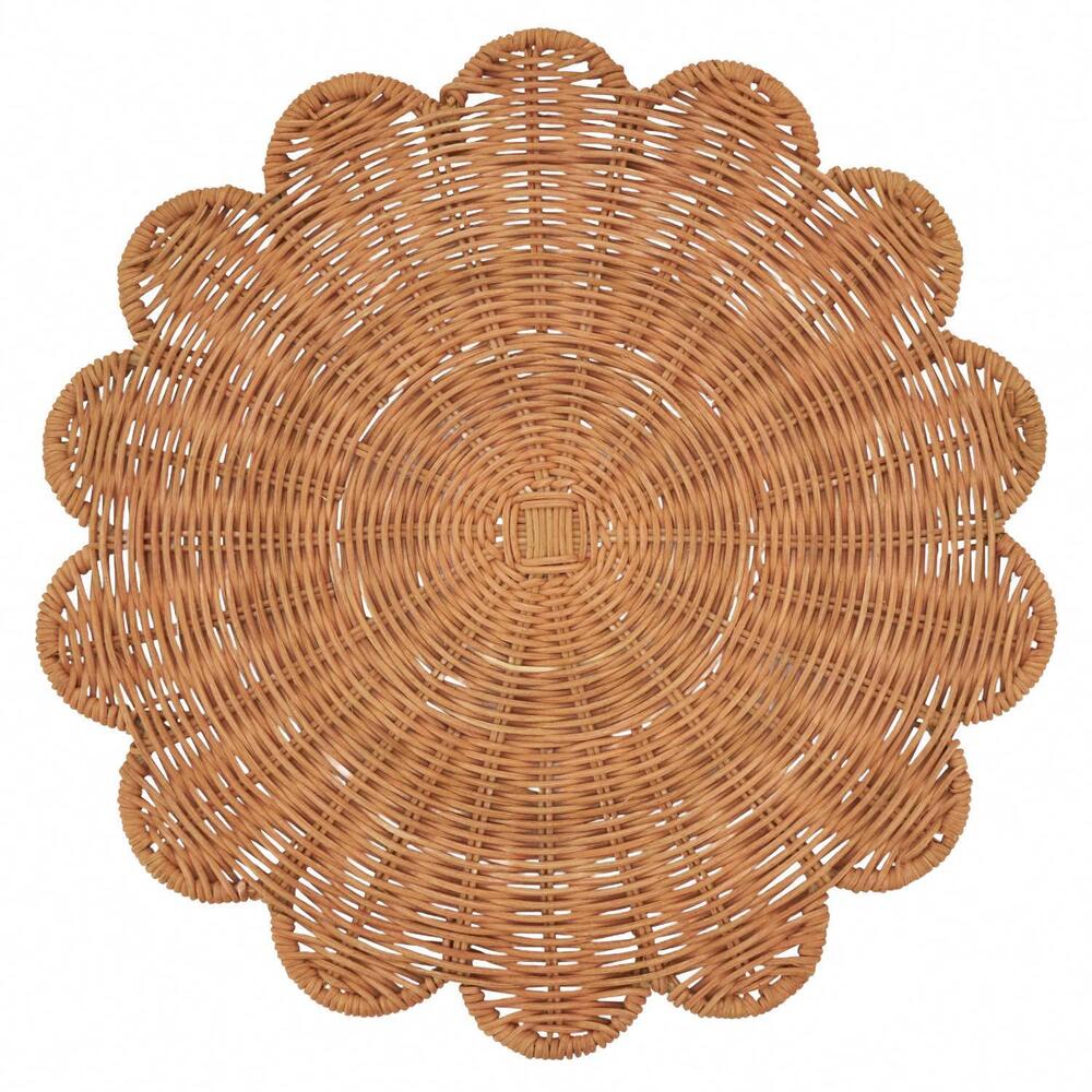 NEW SARO LIFESTYLE rattan charger placemats - set of 4 in rust